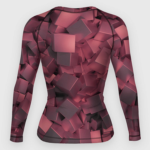 Женский рашгард Кубики металлические красные / 3D-принт – фото 2