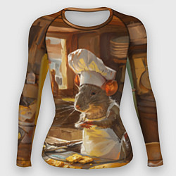 Рашгард женский Крыса повар готовит на кухне, цвет: 3D-принт