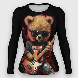 Рашгард женский Плюшевый медведь музыкант с гитарой, цвет: 3D-принт