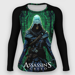 Женский рашгард Assassins creed зеленый стиль матрицы