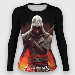Женский рашгард Assassins creed огненный фон вокруг