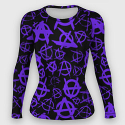 Рашгард женский Узор анархия фиолетовый, цвет: 3D-принт