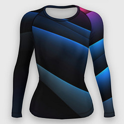 Женский рашгард Синий стильный абстрактный геометрический стиль на