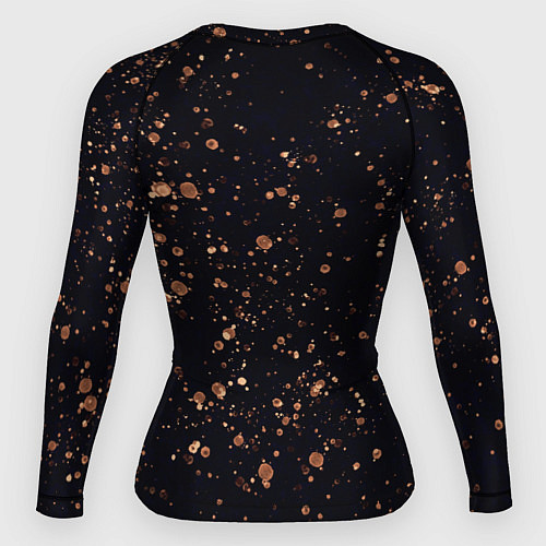 Женский рашгард Чёрно-синий с золотым напылением / 3D-принт – фото 2