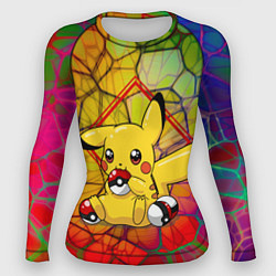 Рашгард женский Pikachu pokeballs, цвет: 3D-принт