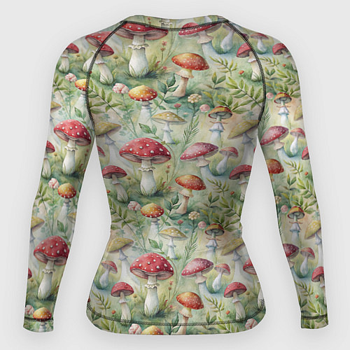 Женский рашгард Дикие грибы лесные мухоморы / 3D-принт – фото 2