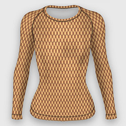 Рашгард женский Светлый коричневый сетка паттерн, цвет: 3D-принт