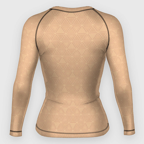 Женский рашгард Жёлто-бежевый однотонный треугольники / 3D-принт – фото 2