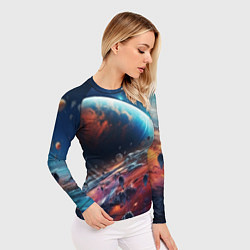 Рашгард женский Космос фантастическая планета, цвет: 3D-принт — фото 2