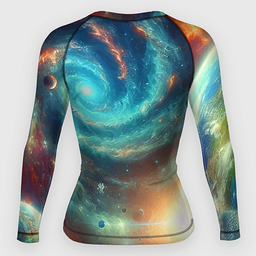 Женский рашгард Неоновая далёкая галактика - нейросеть / 3D-принт – фото 2