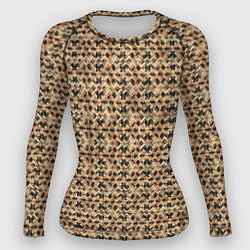 Рашгард женский Магический узор чёрно-коричневый, цвет: 3D-принт