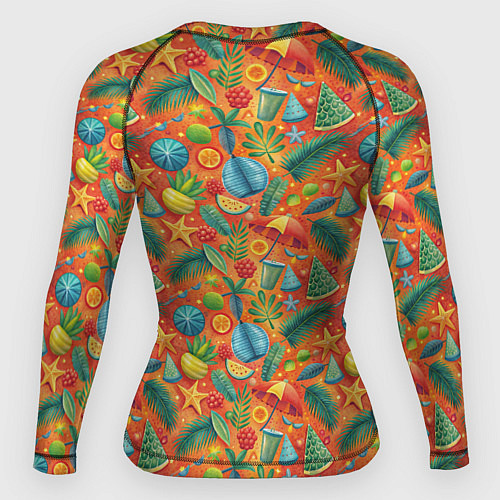 Женский рашгард Летние каникулы микс из паттерна / 3D-принт – фото 2