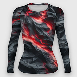 Рашгард женский Раскаленная лава на горных камнях, цвет: 3D-принт