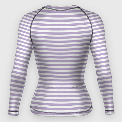 Женский рашгард Холодный сиреневый в белую полоску / 3D-принт – фото 2