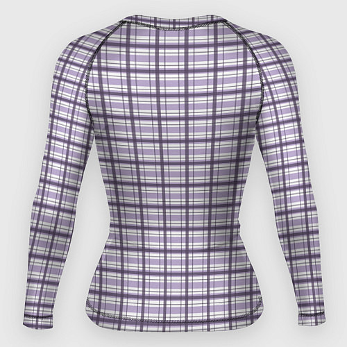 Женский рашгард Холодный сиреневый клетчатый / 3D-принт – фото 2