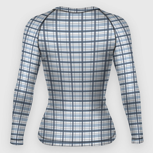 Женский рашгард Светлый бело-синий паттерн клетчатый / 3D-принт – фото 2
