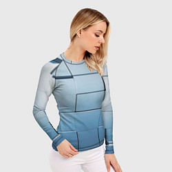 Рашгард женский Текстура кубы выпуклые, цвет: 3D-принт — фото 2