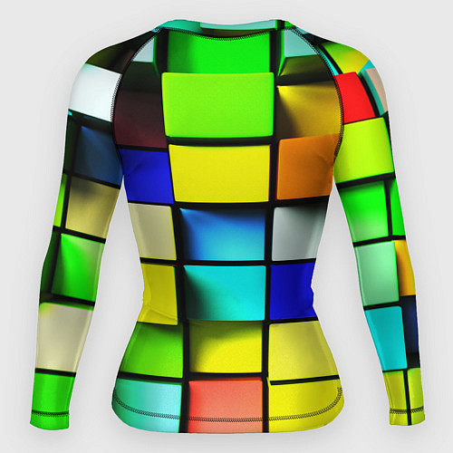 Женский рашгард Оптические кубы / 3D-принт – фото 2