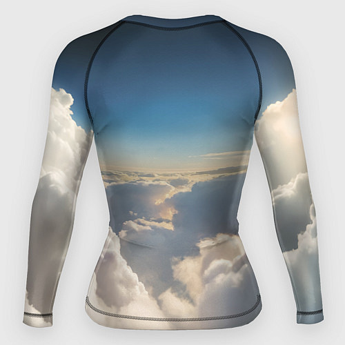 Женский рашгард Герб России в облаках / 3D-принт – фото 2