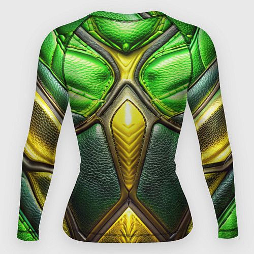 Женский рашгард Зеленый текстурный костюм из кожи / 3D-принт – фото 2