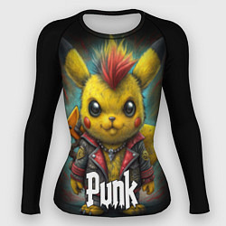 Рашгард женский Панк Пикачу в косухе, цвет: 3D-принт
