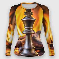 Женский рашгард Шахматы - король на фоне огня