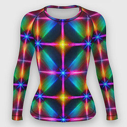 Женский рашгард Неоновые лучи - калейдоскоп
