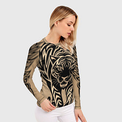 Рашгард женский Татуировка с тигром, цвет: 3D-принт — фото 2
