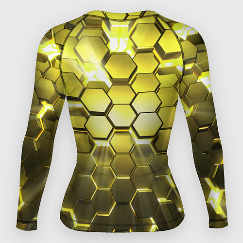 Женский рашгард Золотые соты / 3D-принт – фото 2