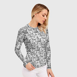 Рашгард женский Черно белый узор с ящерицами - паттерн, цвет: 3D-принт — фото 2