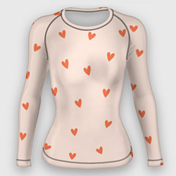 Женский рашгард Разбросанные сердца - паттерн