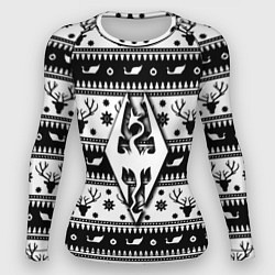 Рашгард женский The Elder Scrolls winter deer pattern, цвет: 3D-принт