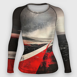 Рашгард женский Футуристичный пейзаж в ретро стиле, цвет: 3D-принт