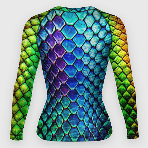 Женский рашгард Радужная кожа змеи / 3D-принт – фото 2