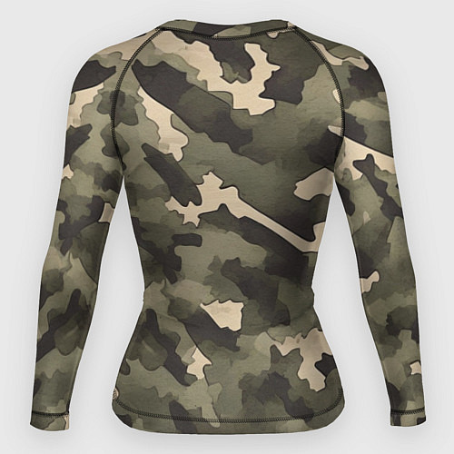 Женский рашгард Армейский камуфляж песчаный / 3D-принт – фото 2