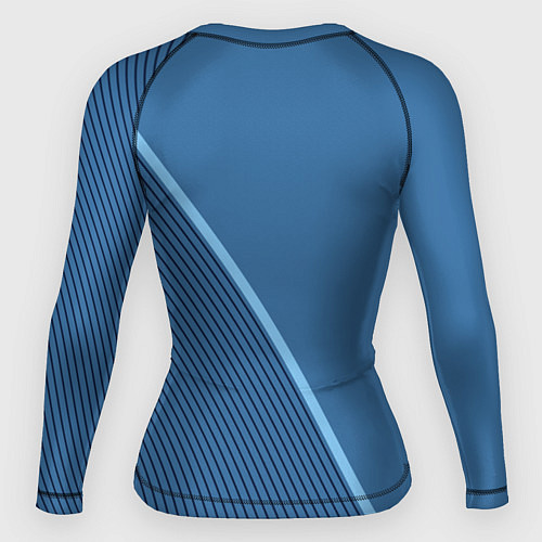 Женский рашгард Opel сине-голубой в полоску / 3D-принт – фото 2