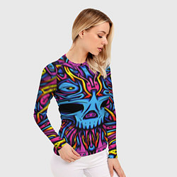 Рашгард женский Skull tatoo steel, цвет: 3D-принт — фото 2