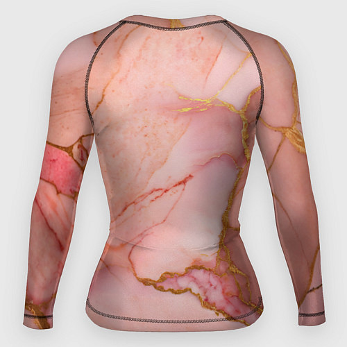 Женский рашгард Текстура розового мрамора с золотом / 3D-принт – фото 2