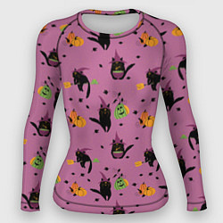 Женский рашгард Хэллоуин и кот ведьмы