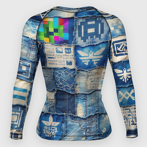 Женский рашгард Пэчворк с игровыми значками / 3D-принт – фото 2