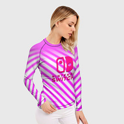 Рашгард женский Nintendo pink line, цвет: 3D-принт — фото 2