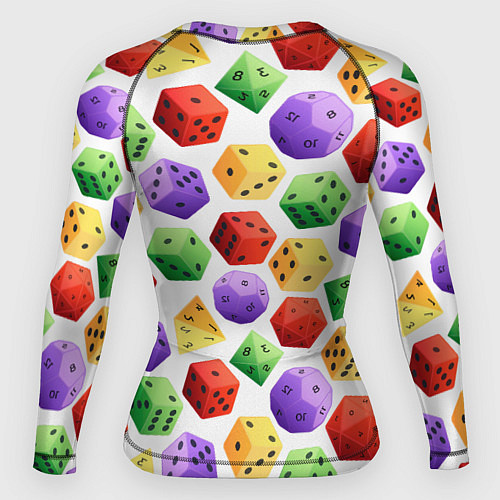 Женский рашгард Игровые разноцветные кости паттерн / 3D-принт – фото 2