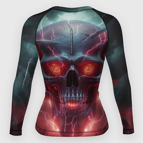 Женский рашгард Грозовой череп с молниями / 3D-принт – фото 2