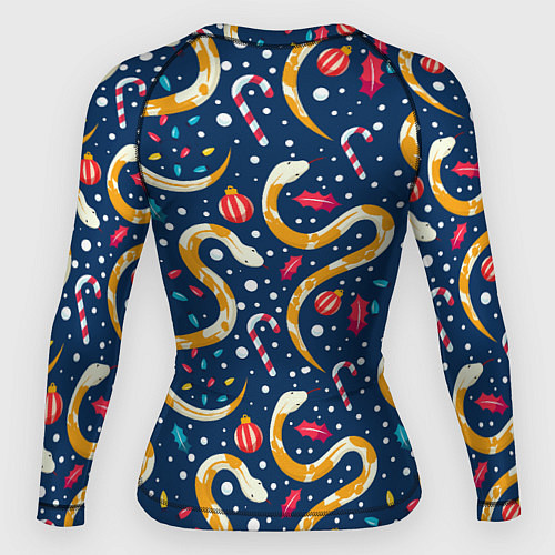 Женский рашгард Новогодний паттерн символ года 2025 / 3D-принт – фото 2