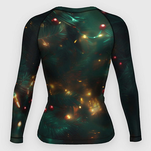 Женский рашгард Зелёная новогодняя змея / 3D-принт – фото 2