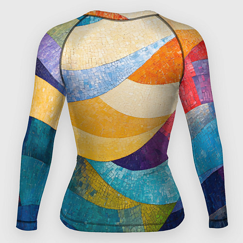 Женский рашгард Разноцветная геометрическая мозаика / 3D-принт – фото 2