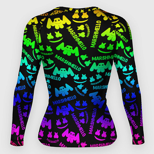 Женский рашгард Marshmello neon steel pattern / 3D-принт – фото 2
