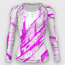 Женский рашгард Розовые полосы на белом фоне
