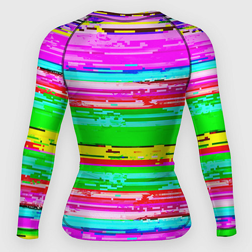 Женский рашгард Cyberpunk 2077 радужные полосы / 3D-принт – фото 2