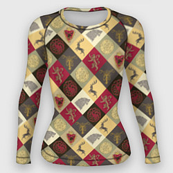 Рашгард женский Лого домов Игра престолов паттерн, цвет: 3D-принт